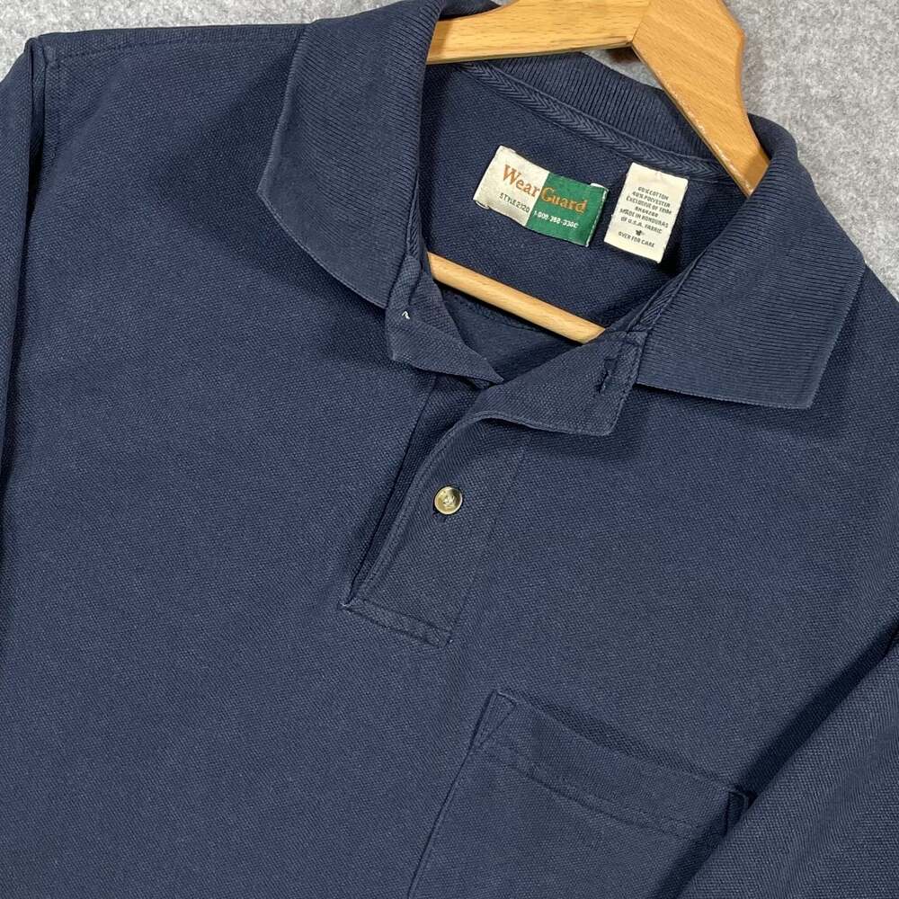 WearGuard Style 2120 Men’s Vintage Long Sleeve Polo Shirt With Pocket